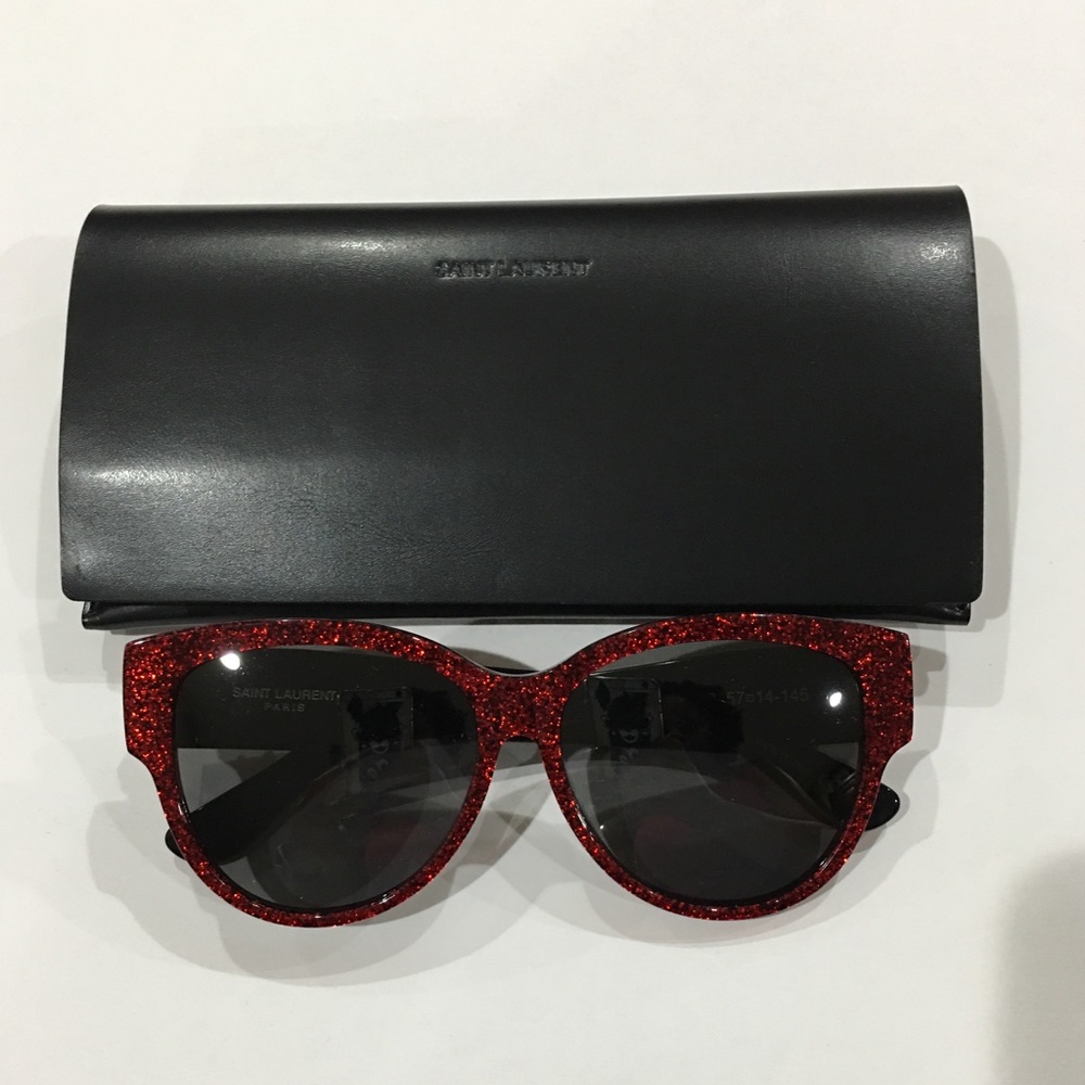 Saint Laurent D Frame Glittered Sunglasses - Picture 4 of 8